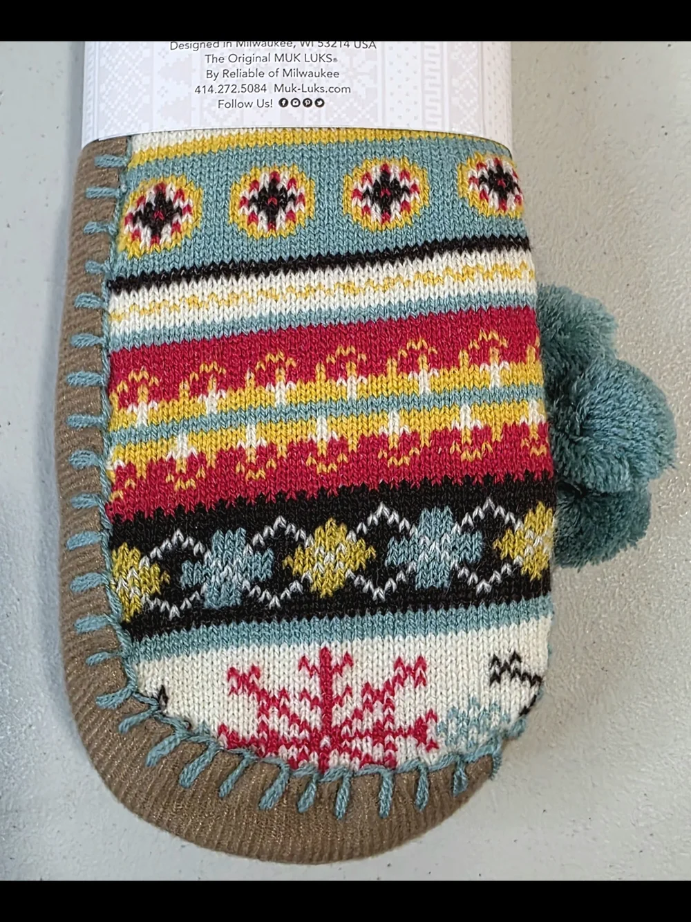 LUK-KEES Muk Luks Women's L/XL (8-10) Multicolor Slipper Socks NEW